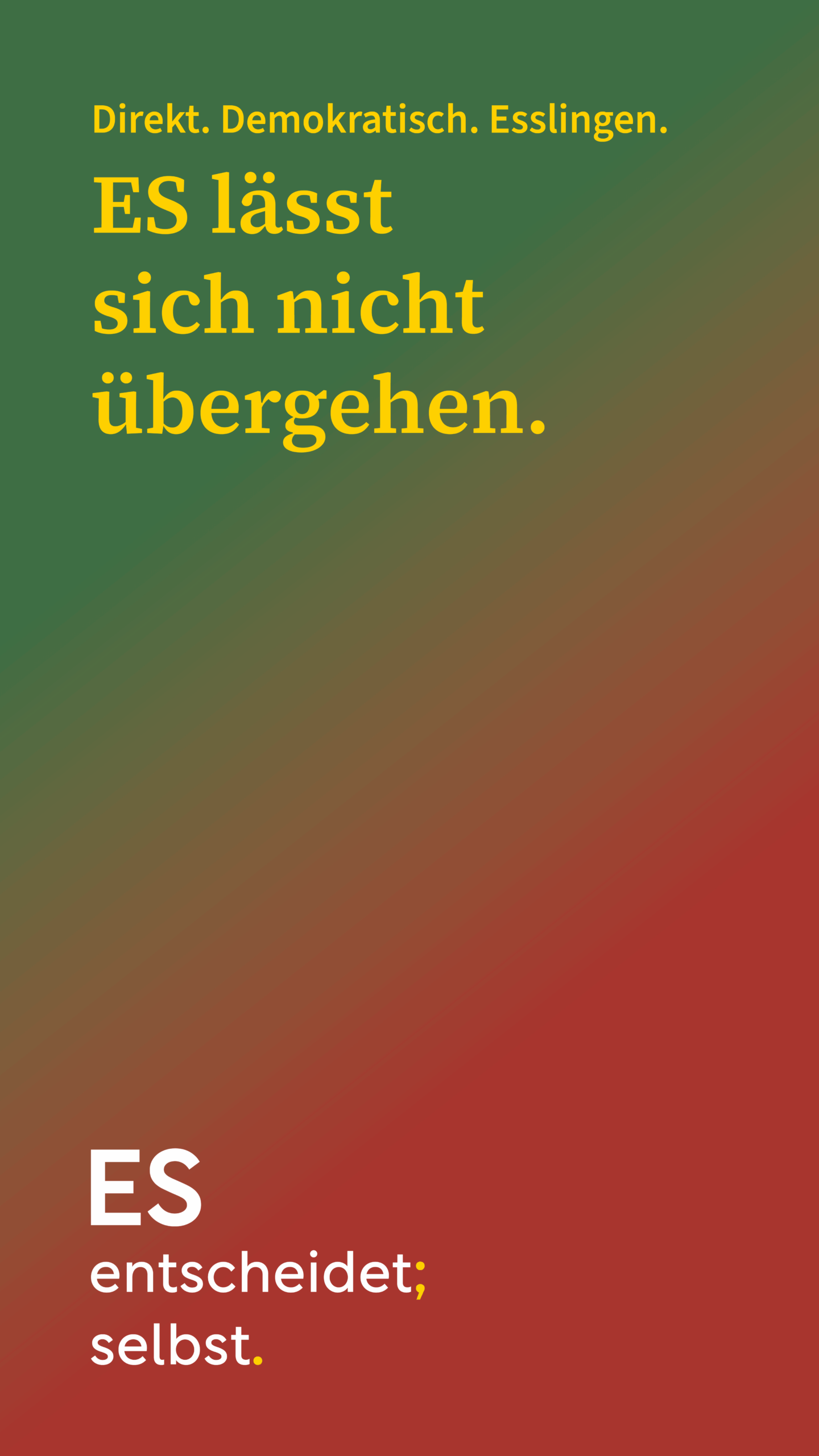 Grafik „ES lässt sich nicht übergehen.“